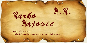 Marko Majović vizit kartica